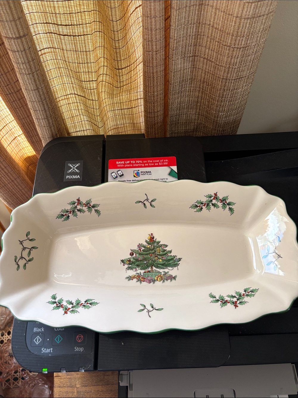 Spode Christmas Tree scalloped dish